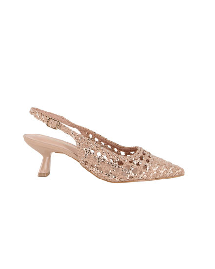 Immagine di MISS GLOBO - Décolleté slingback nude traforata e intrecciata, tacco 5,5CM