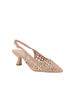 Immagine di MISS GLOBO - Décolleté slingback nude traforata e intrecciata, tacco 5,5CM