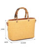 Immagine di NARDINI - Minibag gialla in paglia con manici in bamboo, tracolla removibile