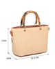 Immagine di NARDINI - Minibag beige in paglia con manici in bamboo, tracolla removibile