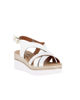 Immagine di STARLIGHT - Sandalo platform bianco con sottopiede in VERA PELLE e cinturini incrociati, tacco 5,5CM - MADE IN ITALY