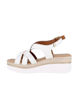Immagine di STARLIGHT - Sandalo platform bianco con sottopiede in VERA PELLE e cinturini incrociati, tacco 5,5CM - MADE IN ITALY