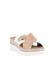 Immagine di STARLIGHT - Ciabatta platform bianca e beige con fibbia e sottopiede in VERA PELLE, tacco 5,5CM - MADE IN ITALY