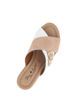 Immagine di STARLIGHT - Ciabatta platform bianca e beige con fibbia e sottopiede in VERA PELLE, tacco 5,5CM - MADE IN ITALY