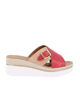 Immagine di STARLIGHT - Ciabatta platform beige e rossa con fibbia e sottopiede in VERA PELLE, tacco 5,5CM - MADE IN ITALY