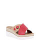 Immagine di STARLIGHT - Ciabatta platform beige e rossa con fibbia e sottopiede in VERA PELLE, tacco 5,5CM - MADE IN ITALY