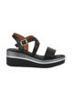 Immagine di STARLIGHT - Sandalo platform nero con sottopiede in VERA PELLE e cinturini incrociati, tacco 5,5CM - MADE IN ITALY