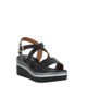 Immagine di STARLIGHT - Sandalo platform nero con sottopiede in VERA PELLE e cinturini incrociati, tacco 5,5CM - MADE IN ITALY