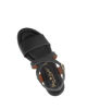 Immagine di STARLIGHT - Sandalo platform nero con sottopiede in VERA PELLE e cinturini incrociati, tacco 5,5CM - MADE IN ITALY