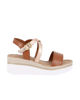 Immagine di STARLIGHT - Sandalo platform cuoio con sottopiede in VERA PELLE e cinturini incrociati, tacco 5,5CM - MADE IN ITALY
