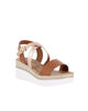 Immagine di STARLIGHT - Sandalo platform cuoio con sottopiede in VERA PELLE e cinturini incrociati, tacco 5,5CM - MADE IN ITALY