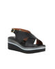 Immagine di STARLIGHT - Sandalo platform nero con sottopiede in VERA PELLE, tacco 5,5CM - MADE IN ITALY
