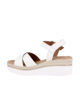 Immagine di STARLIGHT - Sandalo platform bianco con sottopiede in VERA PELLE e cinturini incrociati, tacco 5CM - MADE IN ITALY