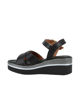 Immagine di STARLIGHT - Sandalo platform nero con sottopiede in VERA PELLE e cinturini incrociati, tacco 5CM - MADE IN ITALY