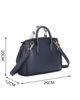Immagine di ENRICO COVERI - Borsa a due manici blu con mini patta e foulard sul manico, tracolla removibile