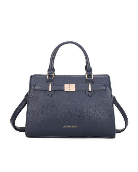 Immagine di ENRICO COVERI - Borsa a due manici blu con tracolla removibile