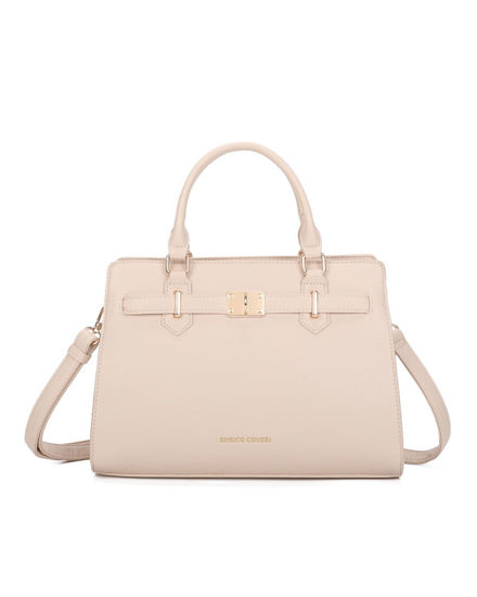 Immagine di ENRICO COVERI - Borsa a due manici beige con tracolla removibile