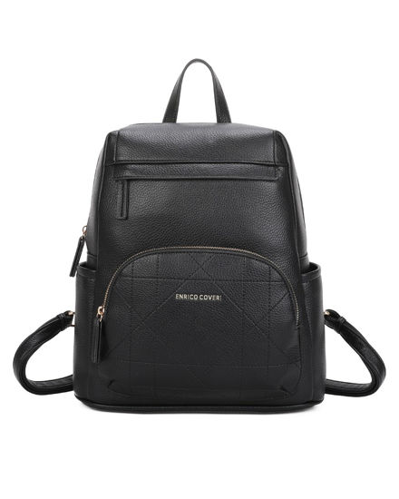 Immagine di ENCRICO COVERI - Zaino nero con due tasche frontali e due tasche laterali
