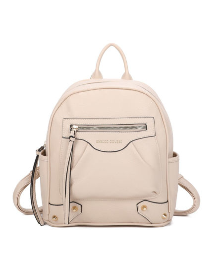 Immagine di ENRICO COVERI - Zaino beige con tasca frontale e due tasche laterali