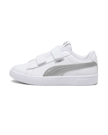 Immagine di PUMA RICKIE CLASSIC V - SNEAKERS PS BIANCA E ARGENTO, NUMERATA 28/35 - 394253-16