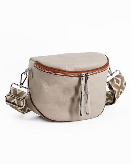 Immagine di NARDINI - Marsupio taupe da donna in vera pelle