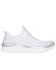 Immagine di SKECHERS - SUMMITS PLUS - SOFT LUSTER - Sneakers bianca con tomaia in mesh e dettagli glitterati argento