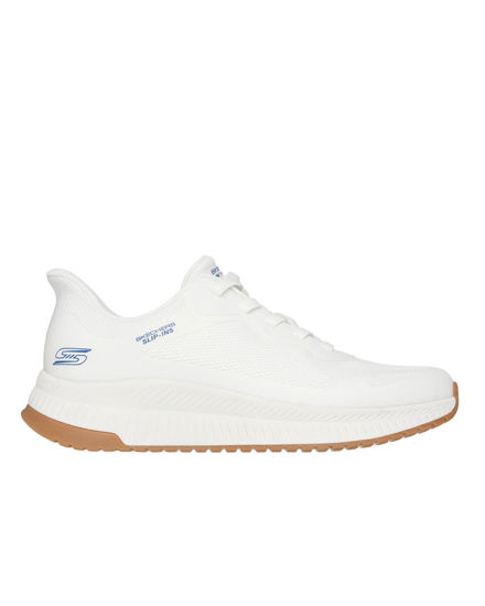 Immagine di SKECHERS - BOBS SQUAD 4 - Sneakers bianca  con tomaia in maglia e lacci elasticizzati
