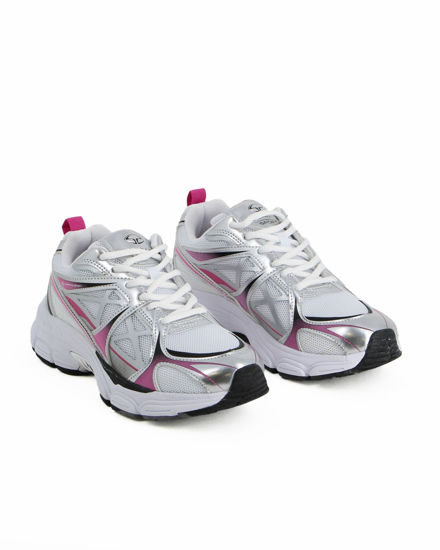 Immagine di SOPRANI SPORT - Sneakers bianca con lacci e dettagli fucsia