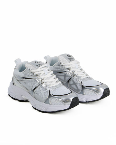 Immagine di SOPRANI SPORT - Sneakers bianca con lacci e dettagli argento