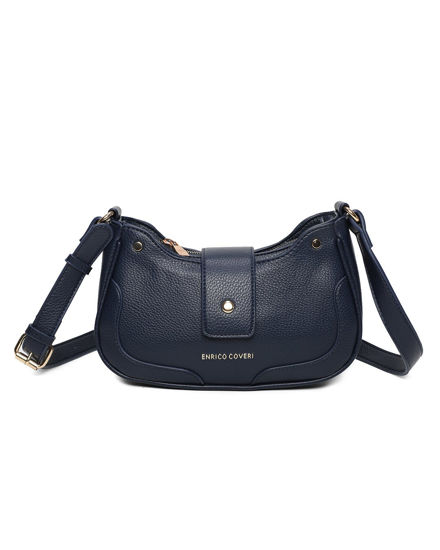 Immagine di ENRICO COVERI - Borsa a tracolla blu con mini pattina