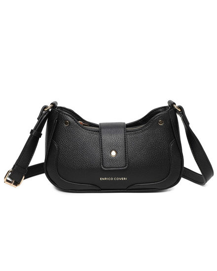 Immagine di ENRICO COVERI - Borsa a tracolla nera con mini pattina