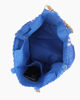 Immagine di RIFLE - Borsa mare in paglia blu con manici in bamboo, tracolla removibile