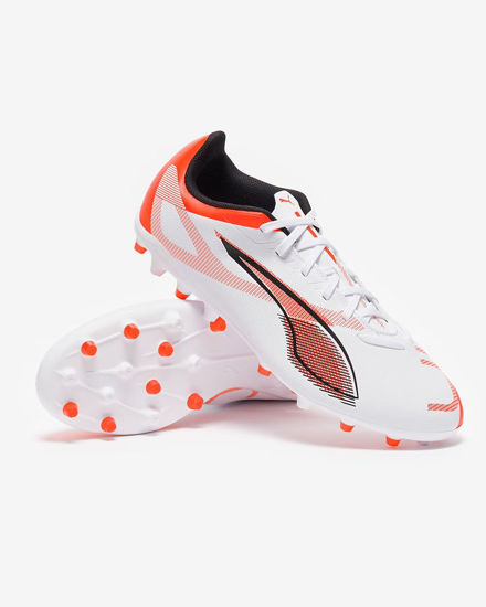 Immagine di PUMA ULTRA 5 PLAY MG - Scarpa da calcio bianca/rosso fluo e nera - 108328-01