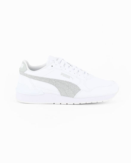 Immagine di PUMA ST RUNNER V4 SL GLITTER GS - Sneakers bianca e argentata, numerata 36/39 - 401586-01