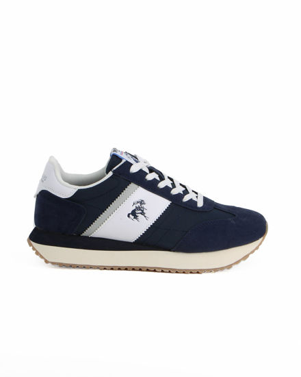 Immagine di RIFLE - Scarpa blu da uomo con lacci e logo laterale