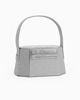 Immagine di DIVAS - Pochette rigida glitterata argento con patta strass, tracolla removibile