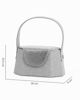 Immagine di DIVAS - Pochette rigida glitterata argento con patta strass, tracolla removibile