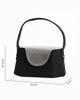 Immagine di DIVAS - Pochette rigida glitterata nera con patta strass, tracolla removibile