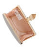 Immagine di DIVAS - Clutch champagne in lurex con dettaglio clip a foglia, tracolla remoovibile