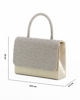 Immagine di DIVAS - Pochette oro con patta e manico in strass, tracolla removibile