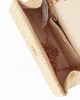 Immagine di DIVAS - Pochette crema con trama ad intreccio e manico in bamboo, tracolla removibile