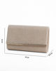 Immagine di DIVAS - Pochette oro glitterata con filo di strass sulla patta, tracolla removibile