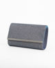 Immagine di DIVAS - Pochette blu glitterata con filo di strass sulla patta, tracolla removibile