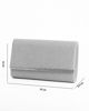 Immagine di DIVAS - Pochette argento glitterata con filo di strass sulla patta, tracolla removibile