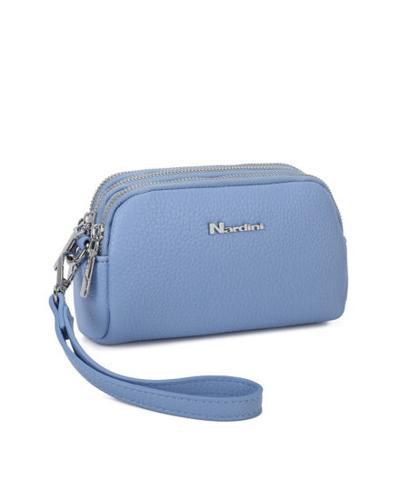 Immagine di NARDINI - Pochette indaco con tre scomparti e laccio al polso removibile