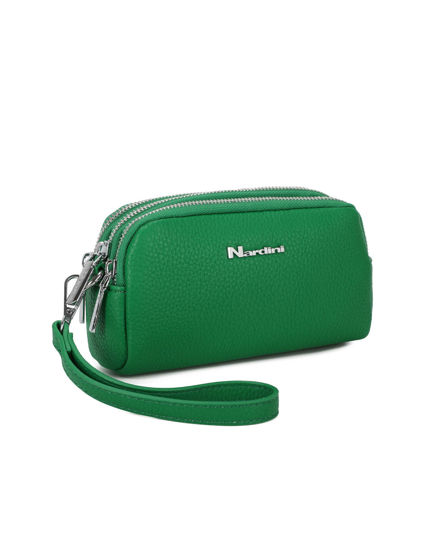 Immagine di NARDINI - Pochette verde con tre scomparti e laccio al polso removibile