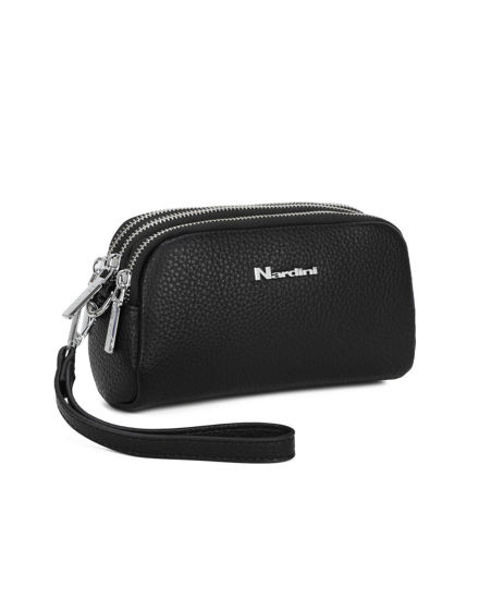 Immagine di NARDINI - Pochette nera con tre scomparti e laccio al polso removibile