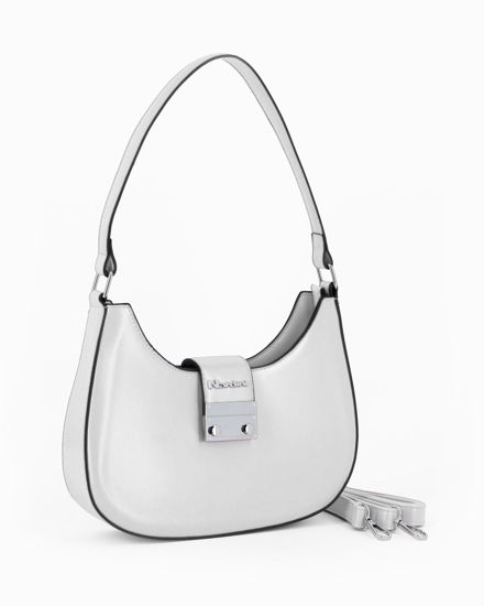 Immagine di NARDINI - Borsa a spalla perla con mini pattina e tracolla removibile