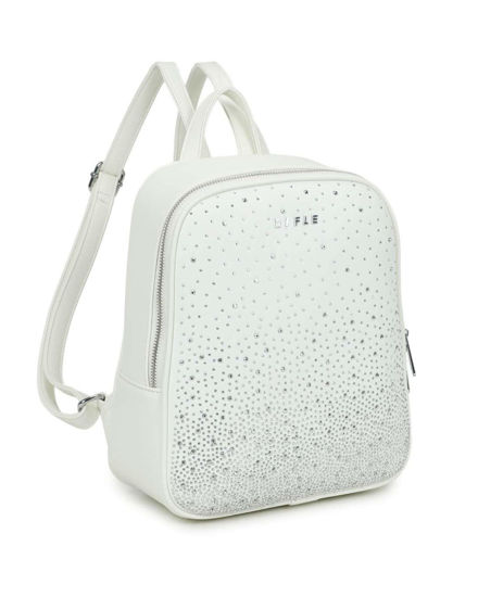 Immagine di RIFLE - Zaino bianco con parte frontale in strass