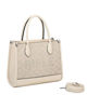 Immagine di RIFLE - Borsa due manici beige con tasca posteriore e strass, tracolla removibile